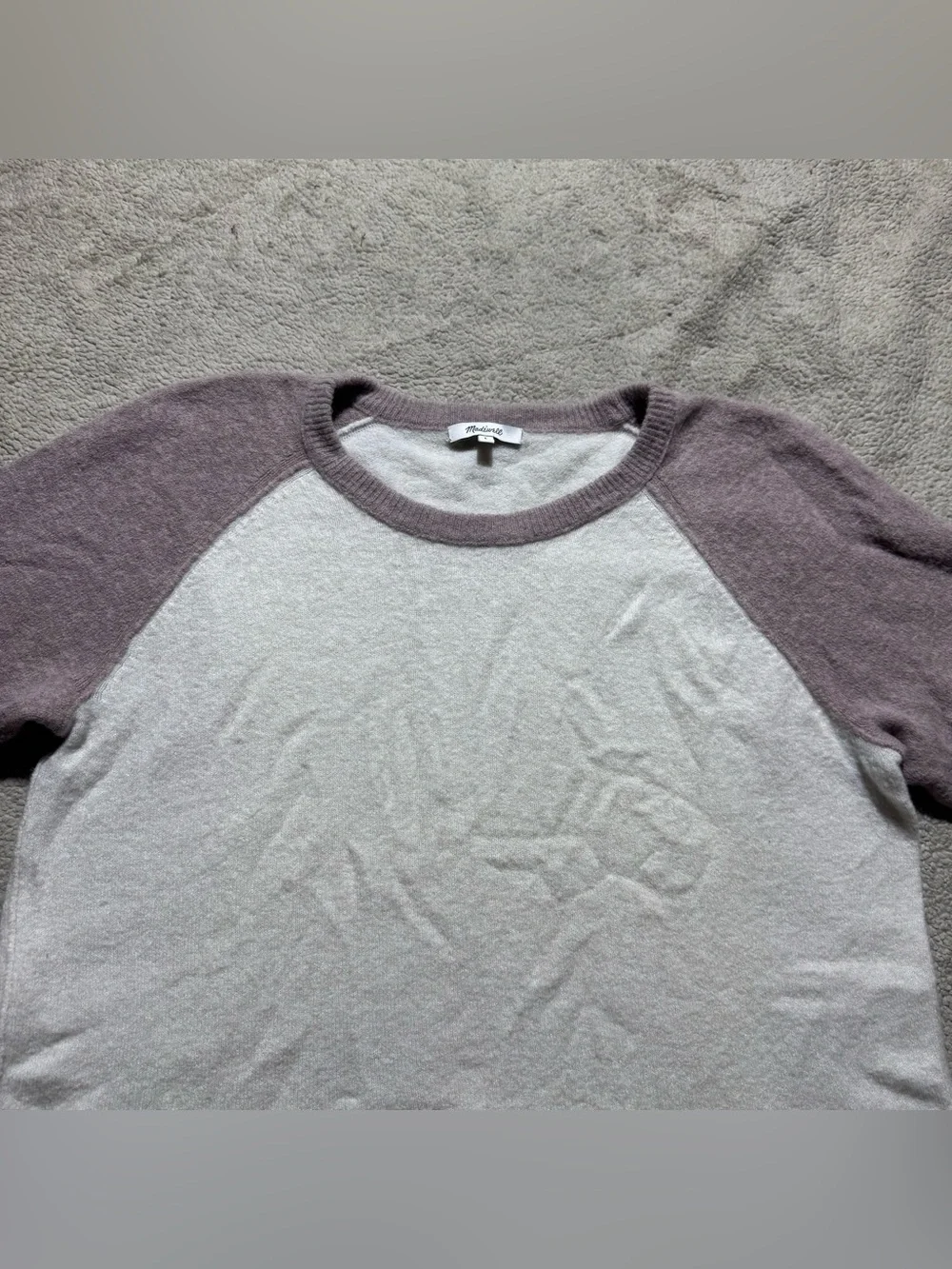 Madewell‎ Sweater Womens Large Colorblock Alpaca Wool Blend Knit Pullover Crew